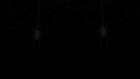 Halloween-Spinne-Bewegt-Sich-Auf-Spinnennetz-Loop-Animation-Halloween-Konzeptelement-Mit-Alphakanal